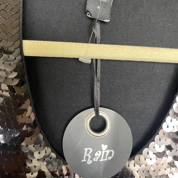 Rain Black Sequin Deep-V Tunic Tank Top – Size S–NWT - Picture 4 of 5